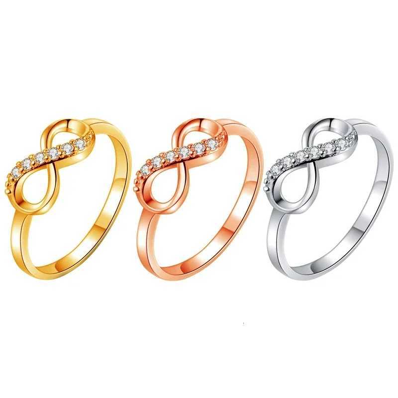Fashion Hip Hop Party Wedding Gift Creative Crystal Twist Unlimited Wedding Ring Female Declaration Jewelry Gift W250417