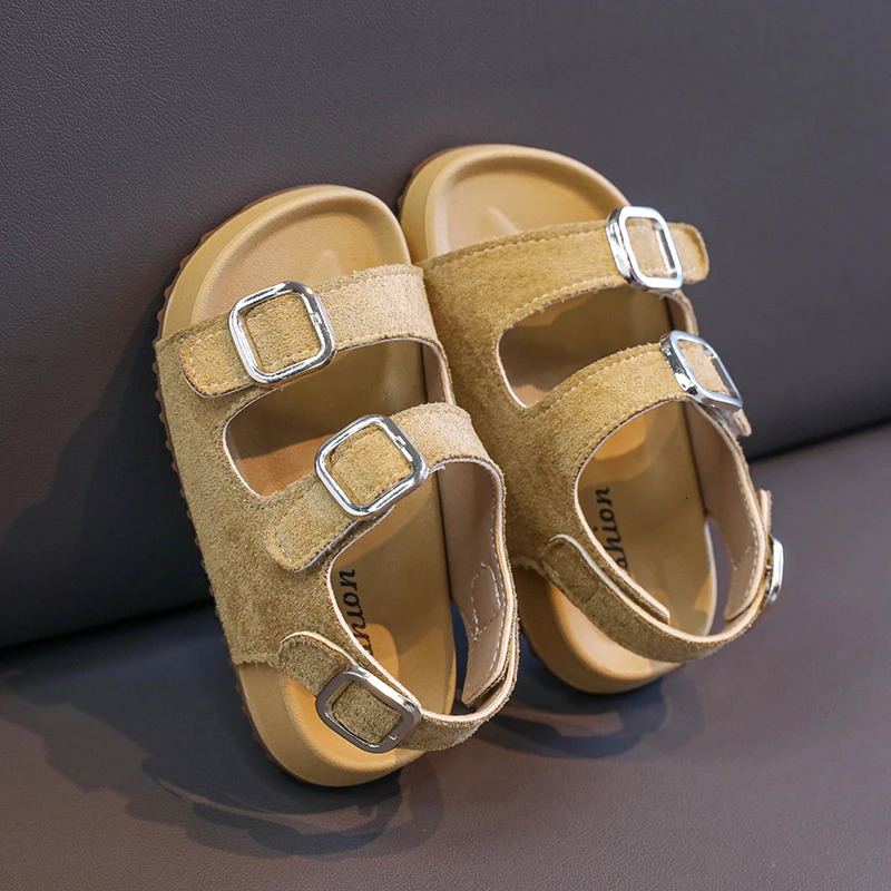 Summer Childrens Shoes Fashion Suede Leisure Sandals Metal Buckle Stunning Outdoor Unisex Non Slip Beach I05242 250725