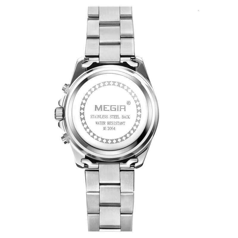 DHwatches MEGIR Men's Watch - Chronograph, Luminous, 30M Waterproof, Stainless Steel, Business Quartz Wristwatch