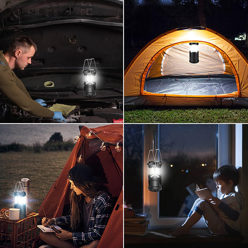 LED Camping Lantern Battery Powered Compact LED Lanterns Suitable Survival Kits For Hurricane Waterproof Portable Emergency Light For Storm Outages Bl