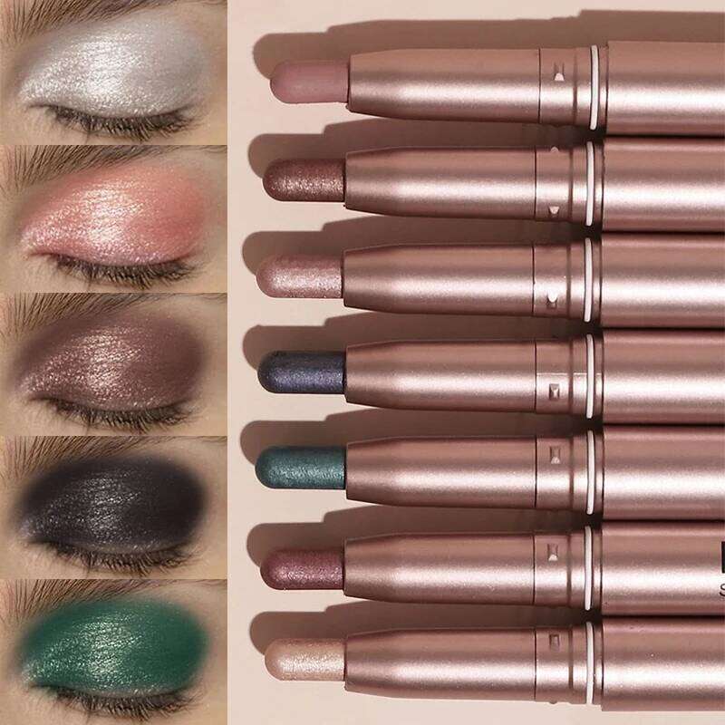 Double-head Stick Pink Brown Green Black Eyeshadow Pen High Gloss Pearly Metallic Eye Shadow Sticks Waterproof Make Up X250723 X25072