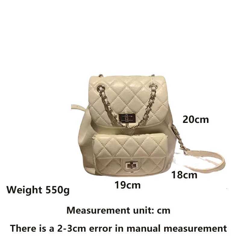 2025 New Korean Version Small Fragrant Wind Diamond Grid Chain Backpack Retro Casual Versatile Mini Backpack Womens Bag Y250725