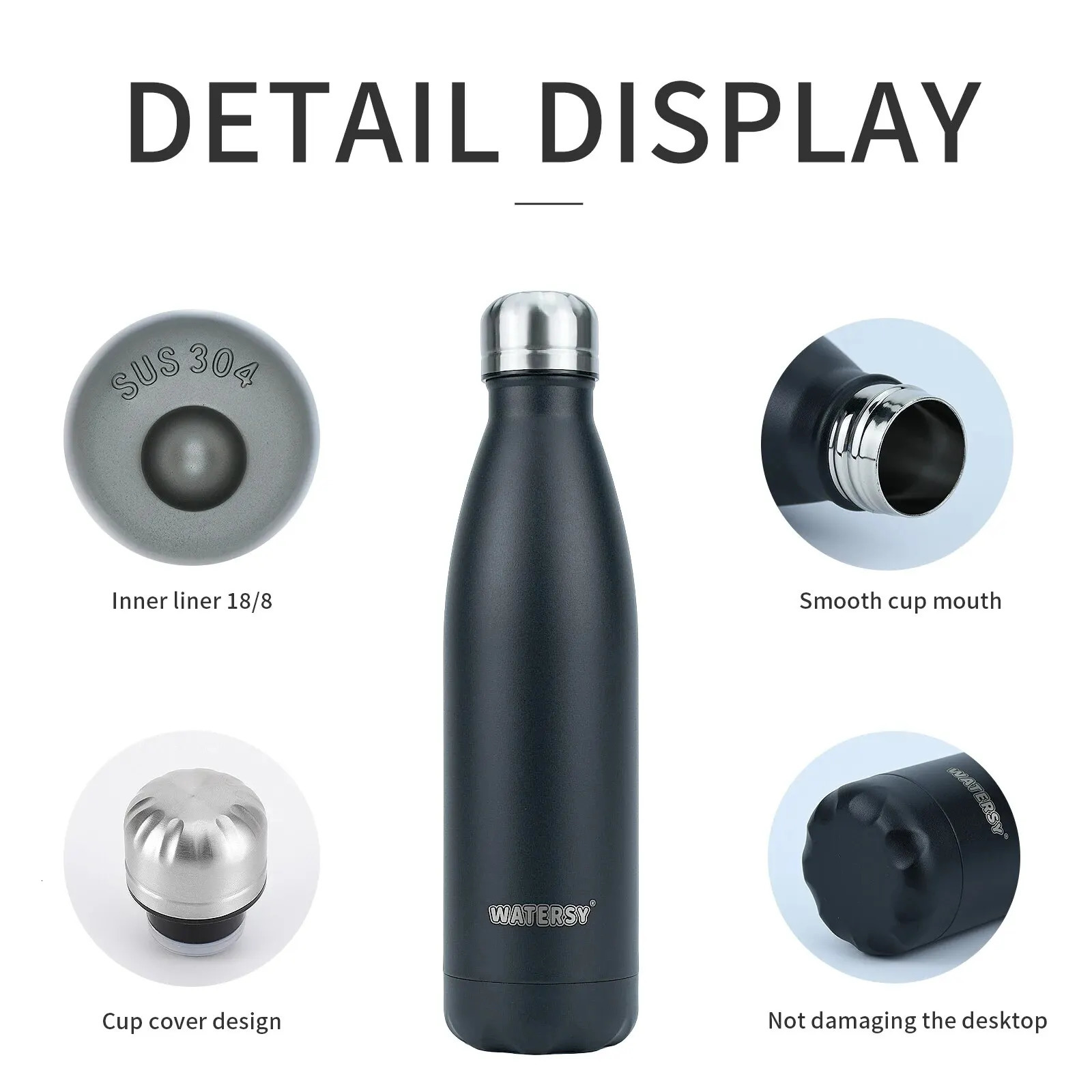 500 ml Stainless Steel Insulated Water Bottle Double Wall Vacuum Flask Thermal Cup for Sports Travel and Gifts W260226