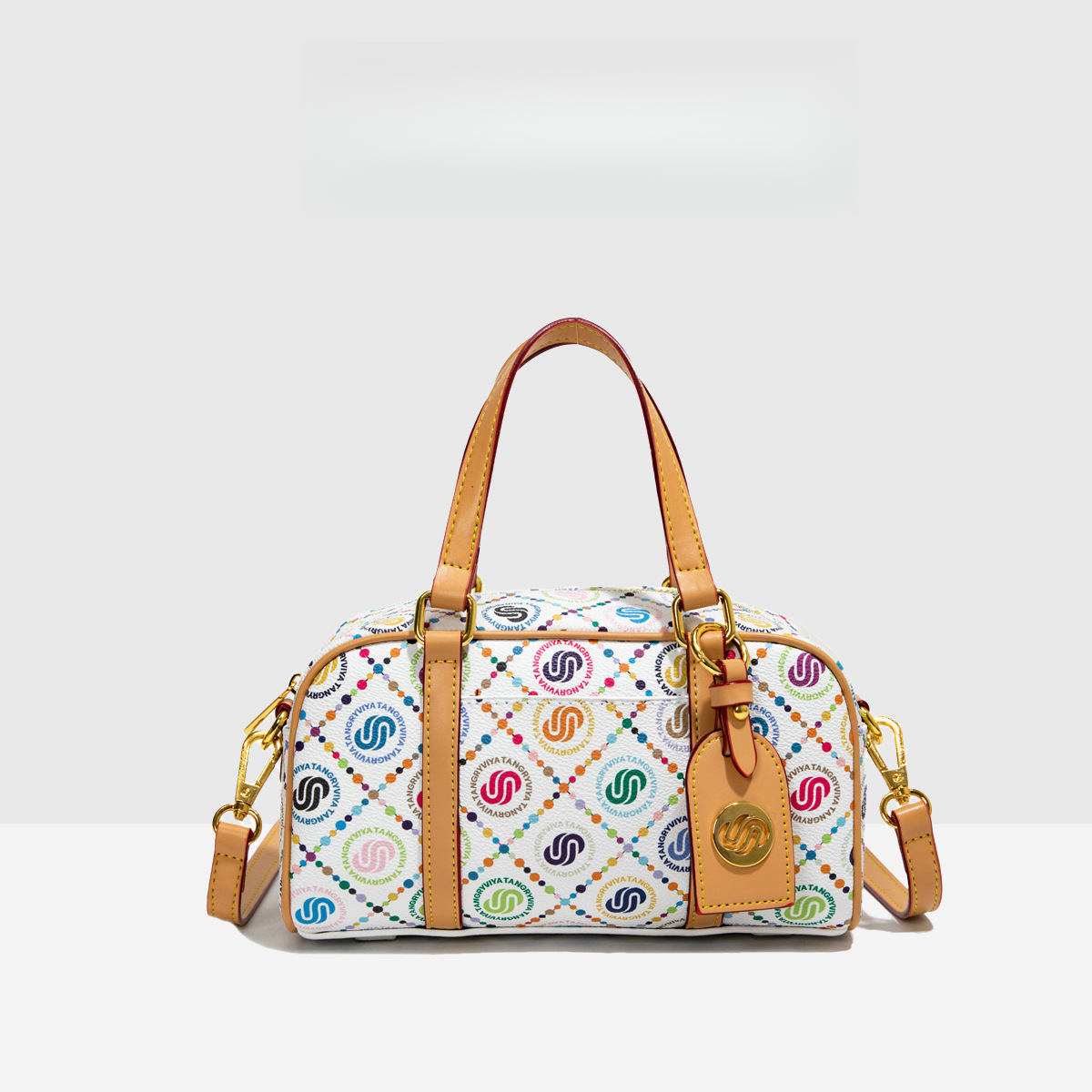 Luxury Brand Designer Bag Vintage TB Monogram PVC Fabric New Pillow Bag Fashion Trend Handheld Bowling Bag Casual Boston Baseball Bag