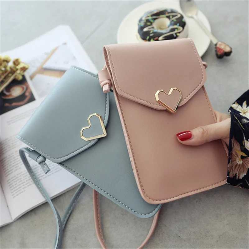 Transparent Touch Screen Cell Phone Purse Smartphone Wallet Shoulder Strap Handbag PU Leather Casual Crossbody Bags Women Z250725