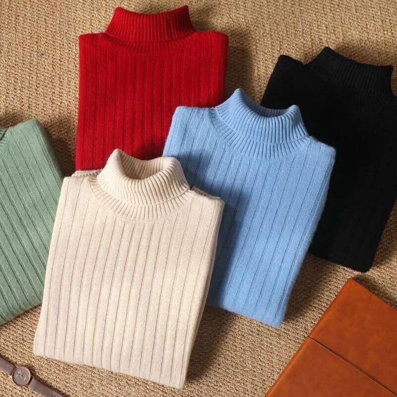 High Quality Men Winter Thick 100% Merino Wool Sweater Turtleneck Pullover Smart Casual Cashmere Knitwear Soft Warm Clothing
