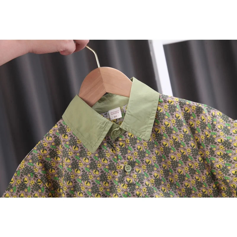 Summer Brother Sister Outfits Boy Kid Flower Casual ShirtShorts 2pcs Girl Set 250725