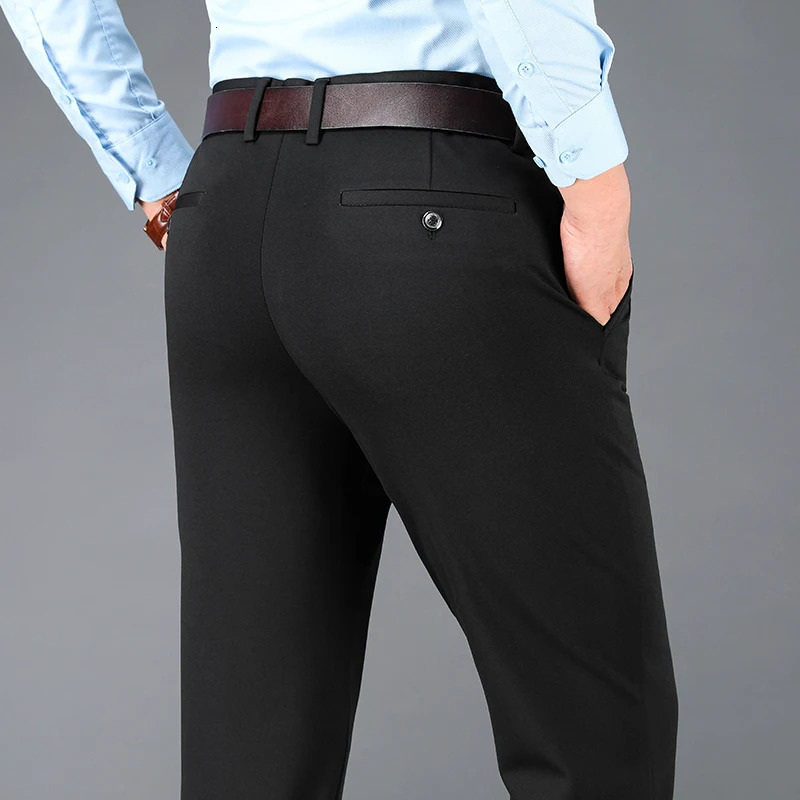 Mens Business Casual Pants Spring Summer Elastic Trousers Office Suit Quick Dry Formal Breathable Comfortable 250725