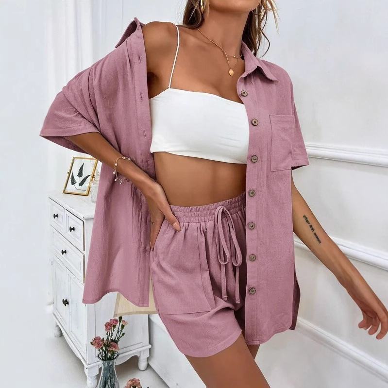 Womens TK Vintage Cardigan Shorts Fashion Elegant Ladies Set