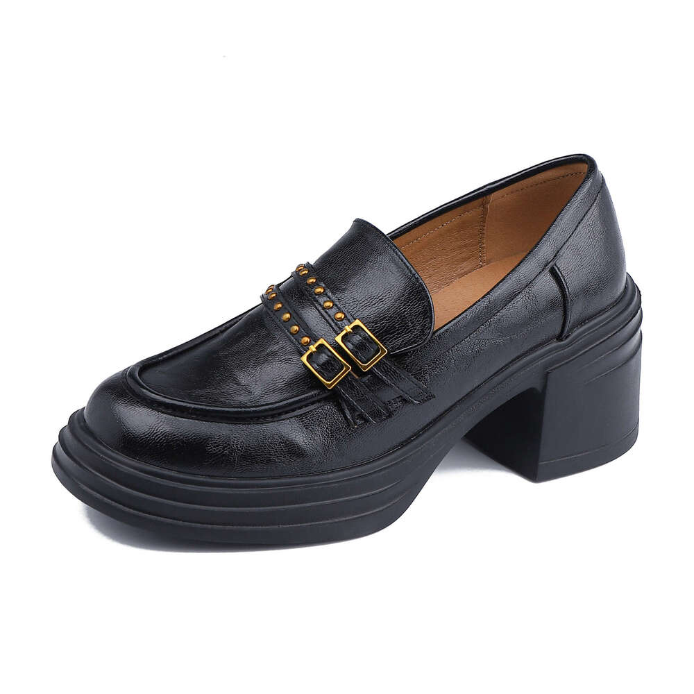 British Small Leather High-End Versatile Women's Loafers Comfortable Soft Sole College Style Uniform Shoes