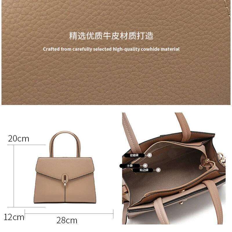 Women Natural Cow Real Leather Shoulder Bags Ladies Cowhide Retro Crossbody Bag Female Fashion Design Commuting Handbags