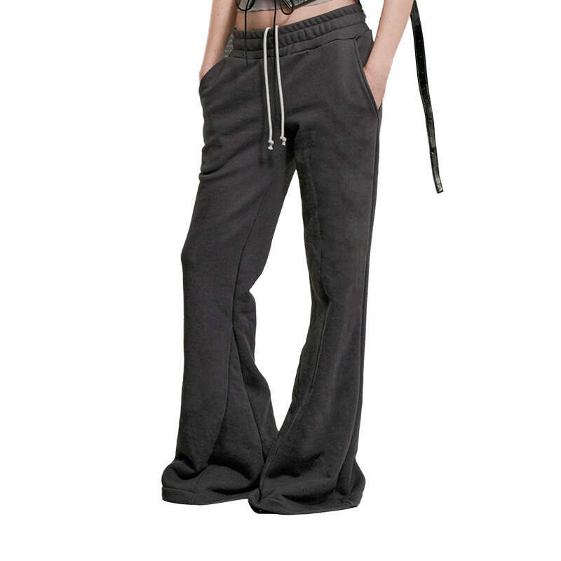 Women's Clothing 2024 Summer New Street Fashion Solid Color High Waist Straight Casual Pants for Women ec6
