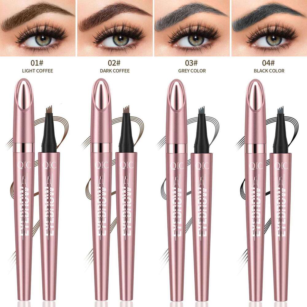 QIC Micro 4-Tip Pen Lift Snatch Eye Makeup Long-Lasting Waterproof & Sdge-proof Natural Eyebrow Hair Pencil X250725