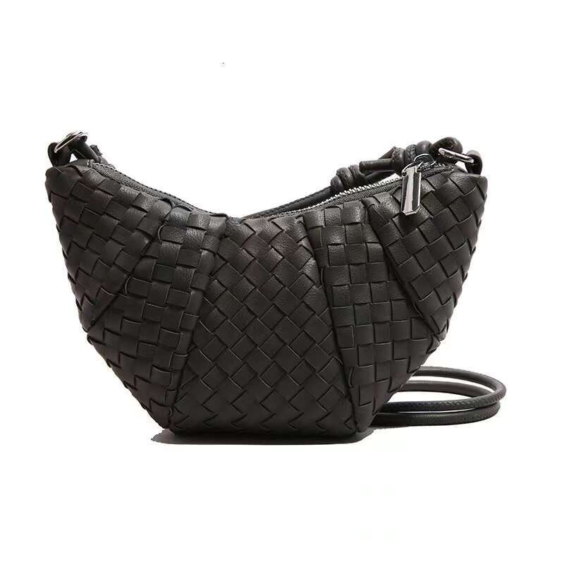 Women 2025 Handheld Woven Crescent Trend All-Match Retro Single Shoulder Crossbody Bag