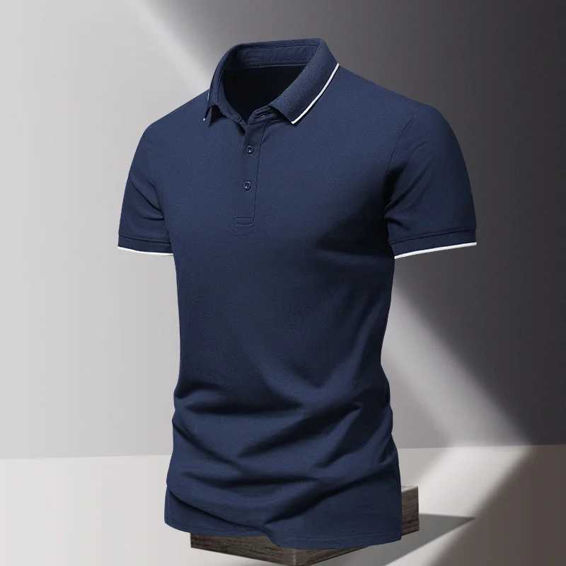 Polo Shirt Summer Mens Loose Short Sleeve T-Shirt Ice Silk Quick Drying Simple Fashion Solid Color Casual Short Sleeve Top XJ250725