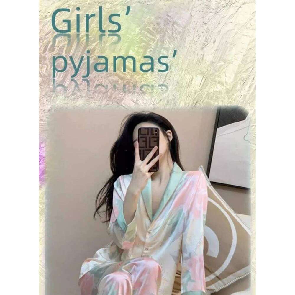 Designer Leisure High Quality 2 Piece Silk Satin Pama Set Homewear Women's Sleeping Pamas Girls Clothes women pamas Long