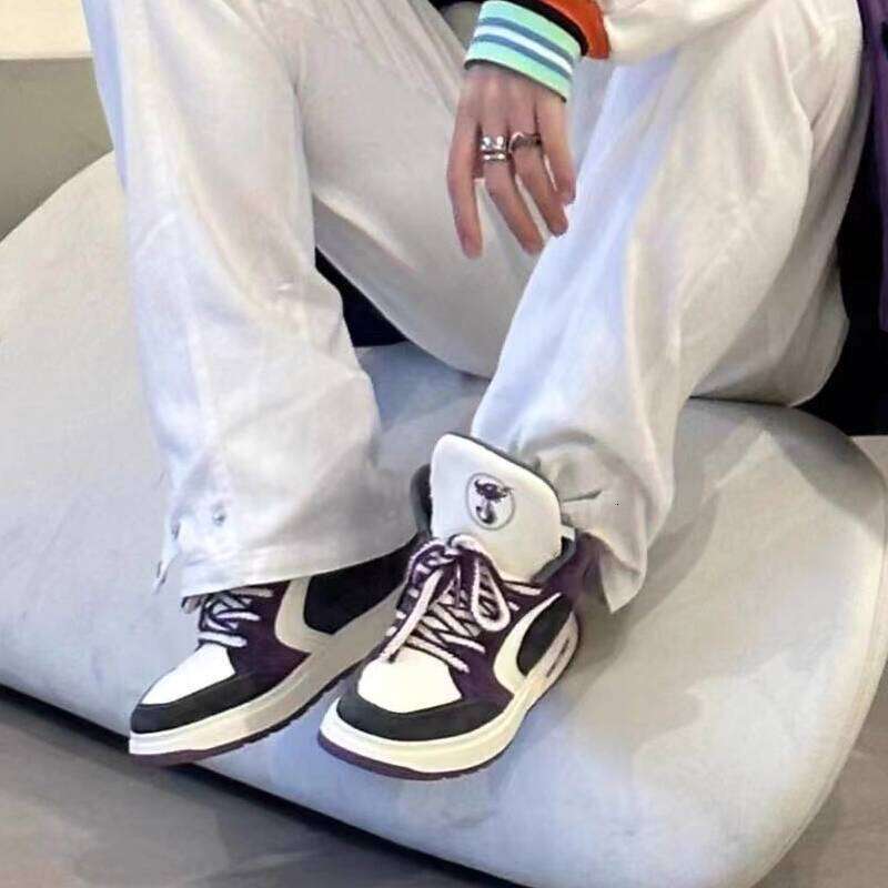 Jifffly National Trend Mid-High Top Sports Casual Sneakers Height Increasing Couple Shoes Men's Loafers
