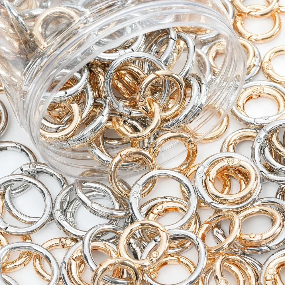 5pcs Metal Ring Spring Clasps Openable Round Carabiner Keychain For Diy Dog Chain Buckles Bag Cell Phone Chains Accessories 250723