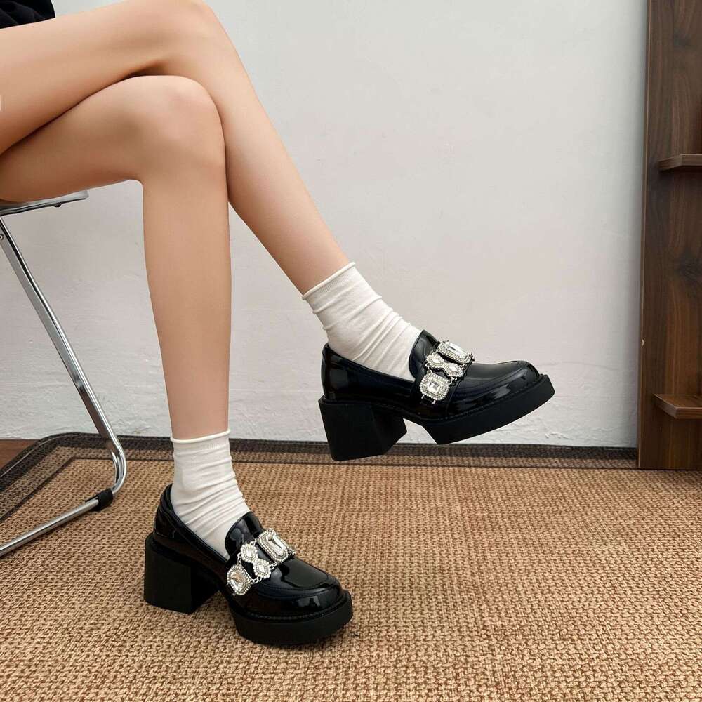 British Loafers 2025 New Small Height Increasing Flats Shallow Versatile College Style Leather Shoes for Women