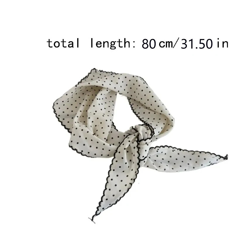 Korean Sweet Neckerchief Polka Dot Headband Turban Fashion Fresh Small Scarf Thin Striped Triangular Hair Band Girls Headscarf 250723