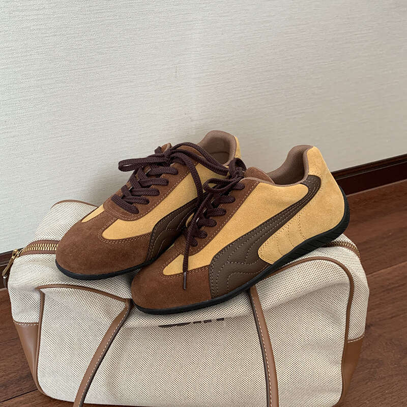 Su Yinyin Lace-Up Low-Top Casual for Women, Flat Korean Style, Everyday Versatile Outdoor Training Shoes, Racing Shoes