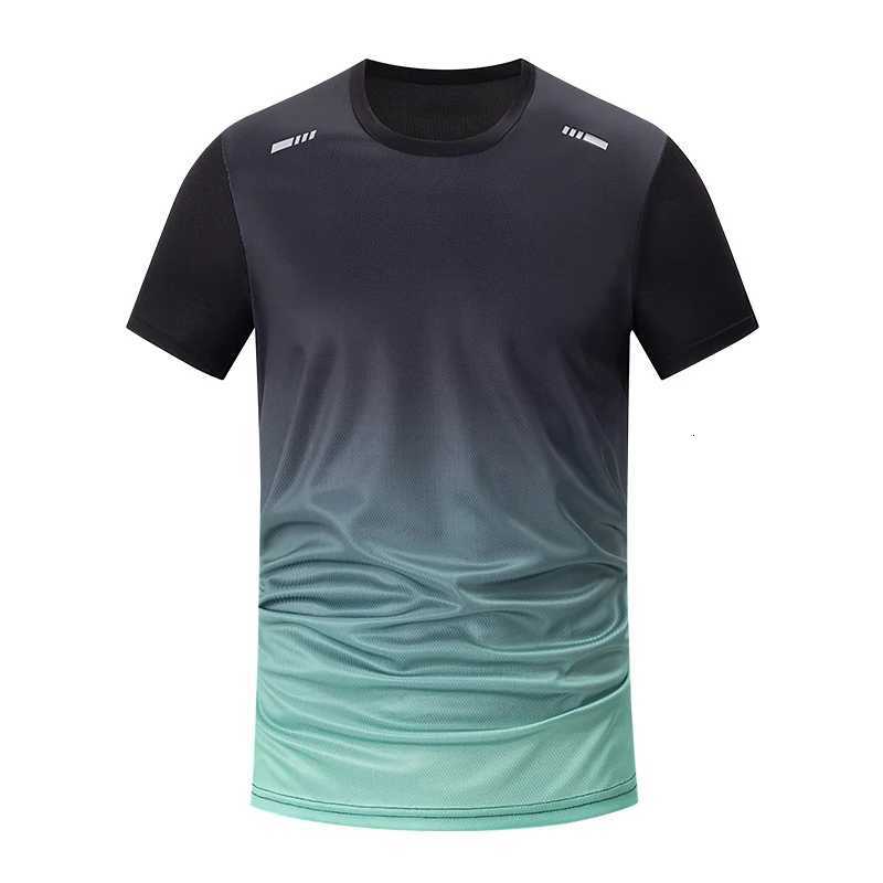 Mens gradient color quick-drying sports shirt motorcycle riding short-sleeved sports fitness running T-shirt European and Ameri Y250724