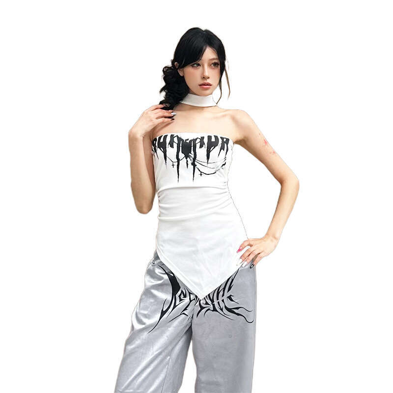2025 Summer New Style Backless Off-Shoulder Fashion Hot Girl Sexy Sleeveless Versatile Top Women's Clothing a59