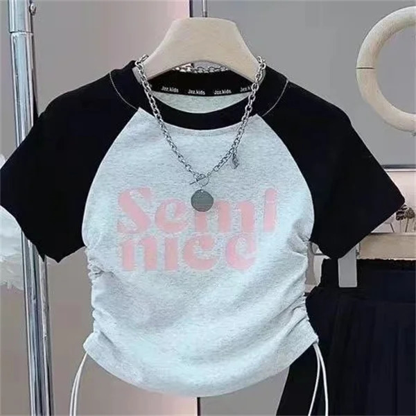 Short Sleeves Top Pleated Skirt 2Piece Suits Children Girls Letter Print Clothes Kids Casual Sets Teens Summer TShirt Outfits 250725