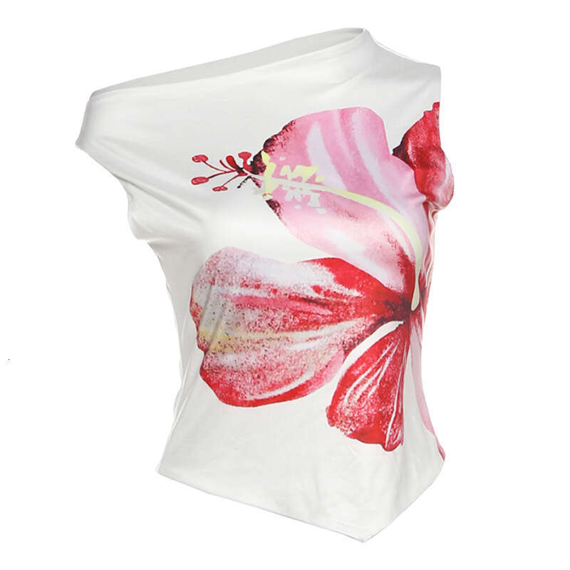 2025 Summer New Slim Fit Plant Print Pure Desire Top Hot Girl Solid Color Half Skirt Set for Women ccd
