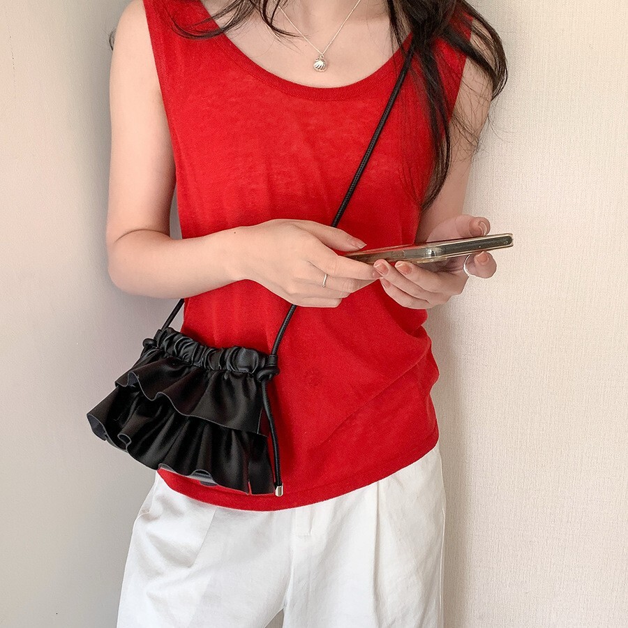Summer women's 2025 New Women's Shoulder Bag New Ruffle Simple Personalized Trendy Soft Ruffle Crossbody Bag Summer New Women's Crossbo