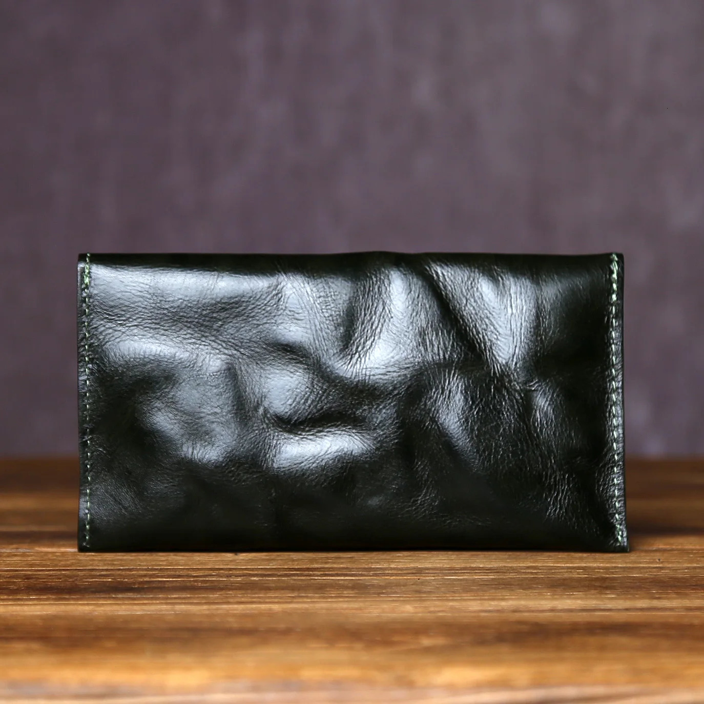 JLFGPJ Classic Mens Genuine Leather Long Clutch Vegetable Tanned Top Layer Cowhide Simple Buckle Envelope Wallet 250723