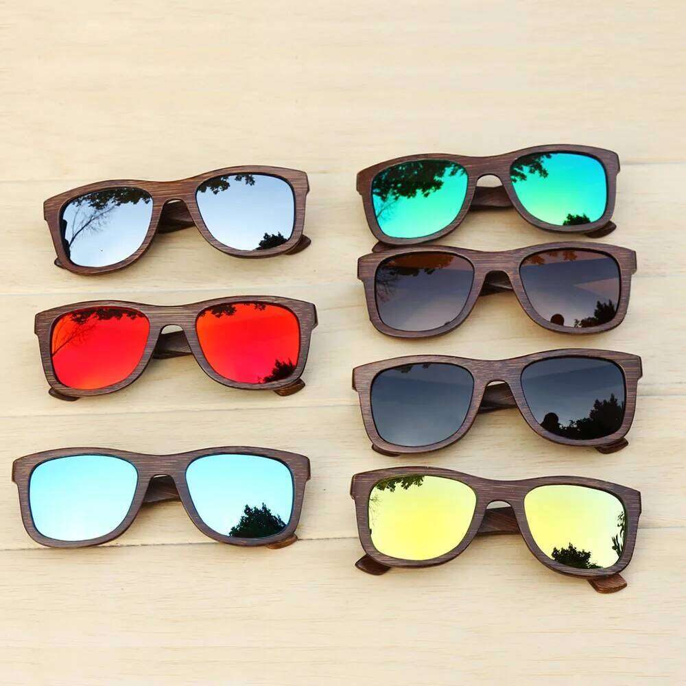 BerWer Bamboo Sunglasses 2024 Fashion Polarized Sun Glasses Popular New Design Wooden Sunglass Frame Handmade