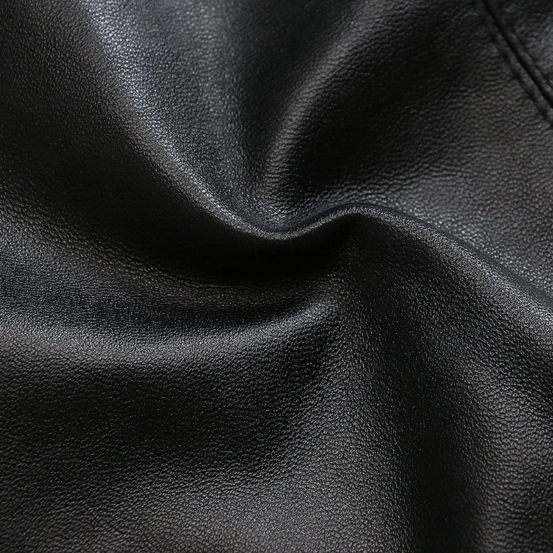 Mens Real Sheepskin Motorcycle Jacket Leather Waistcoats Large Size Soft Black Vest Highend 2024 250725