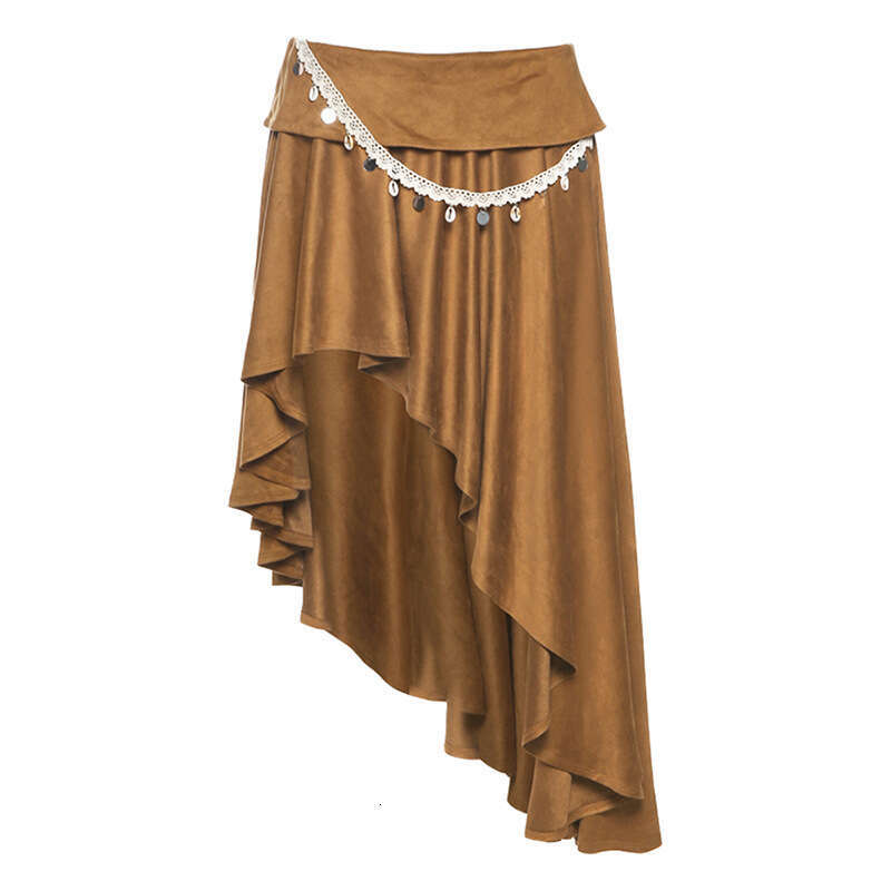 2025 Summer New Printed Slim Fit Tube Top Versatile Small Strap Irregular Slimming Midi Skirt for Women fa5