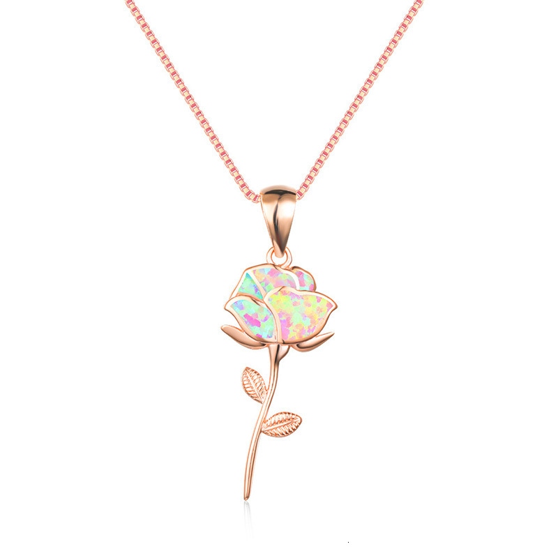 New Fashion Pendant Oil Drop Rose Flower Ins Necklace for Women Versatile Exquisite Jewelry Jewelry for Women