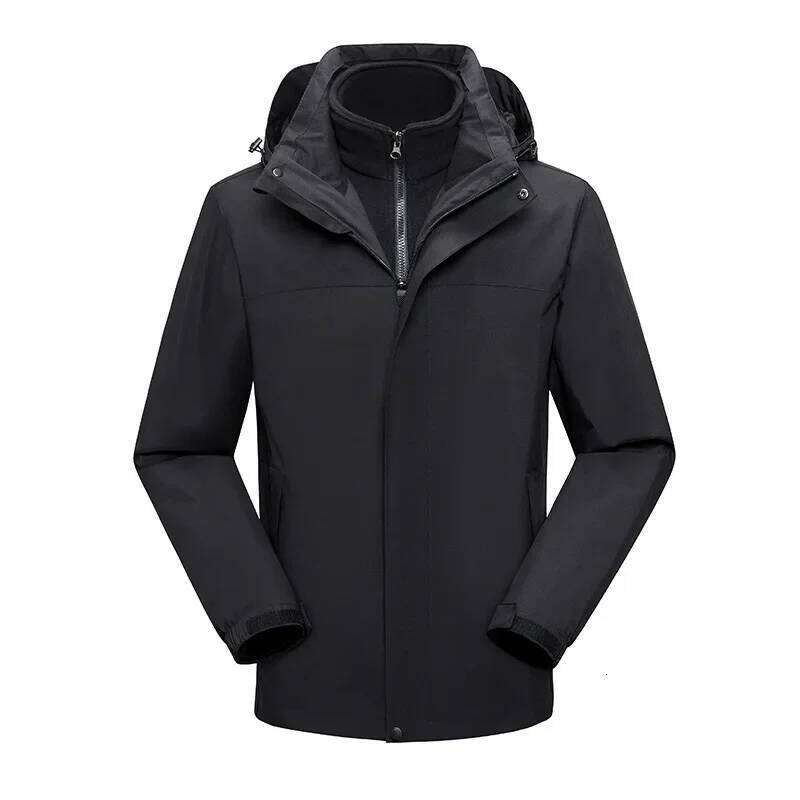 Snow Mountain Black And White Couple 2-Piece Set Solid Color Jacket Workwear Outdoor Flared Clothing Ski Suit