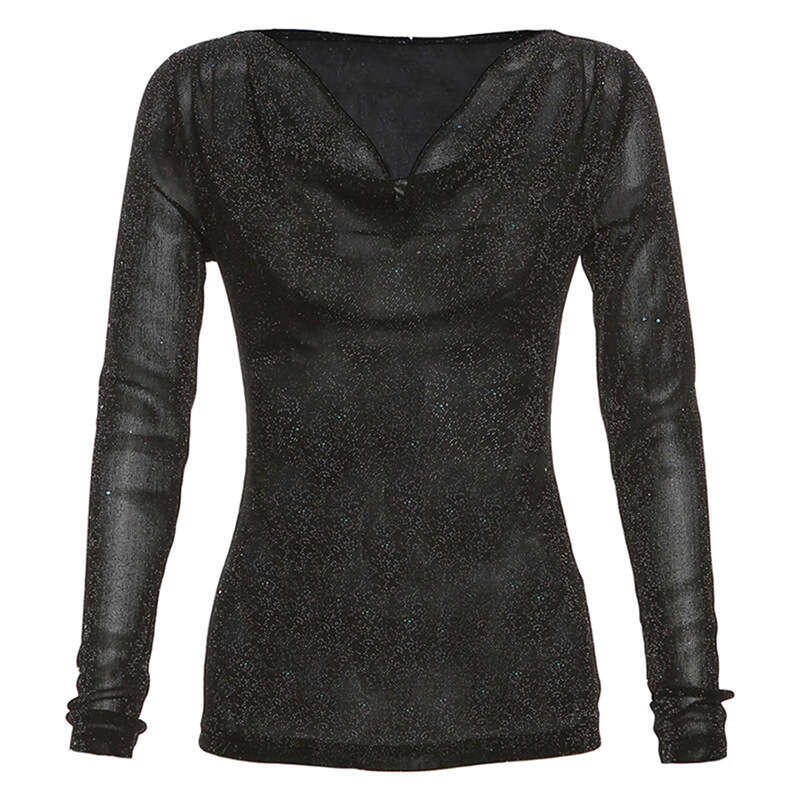 2023 Autumn Winter New Women's Solid Color Slim Street Fashion V-Neck Long Sleeve Base T-Shirt for Women c89