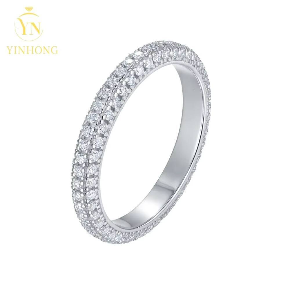 Best Selling Fashion Women Fine Jewelry S925 Sterling Silver Vvs1 Moissanite hip hop Ring
