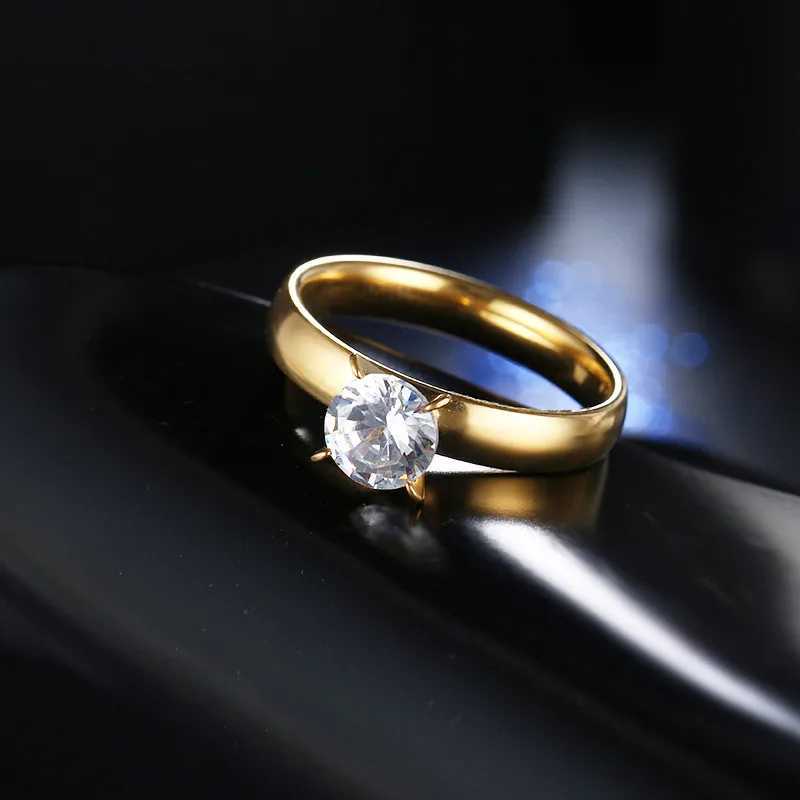 Qianbei Fashion 4mm wide stainless steel simple smooth ring suitable for women and mens gift jewelry sizes 7-11 W250417