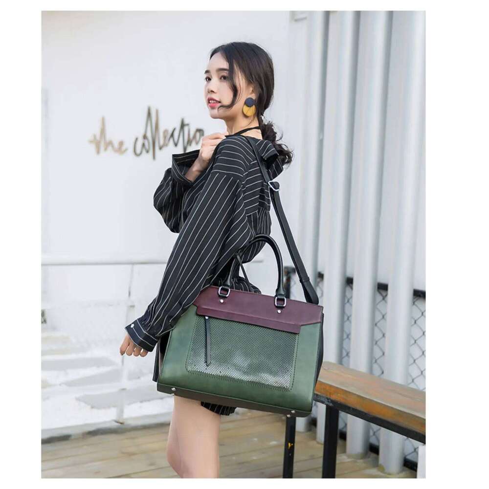 Fashion Women Handbag Document Shoulder Slung Tote Bag Female 14 Inch Laptop Briefcase Leather Messenger Crossbody Bags OLOEY