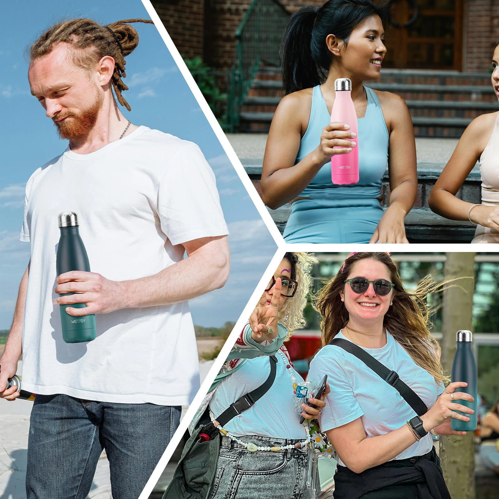 500 ml Stainless Steel Insulated Water Bottle Double Wall Vacuum Flask Thermal Cup for Sports Travel and Gifts W260226