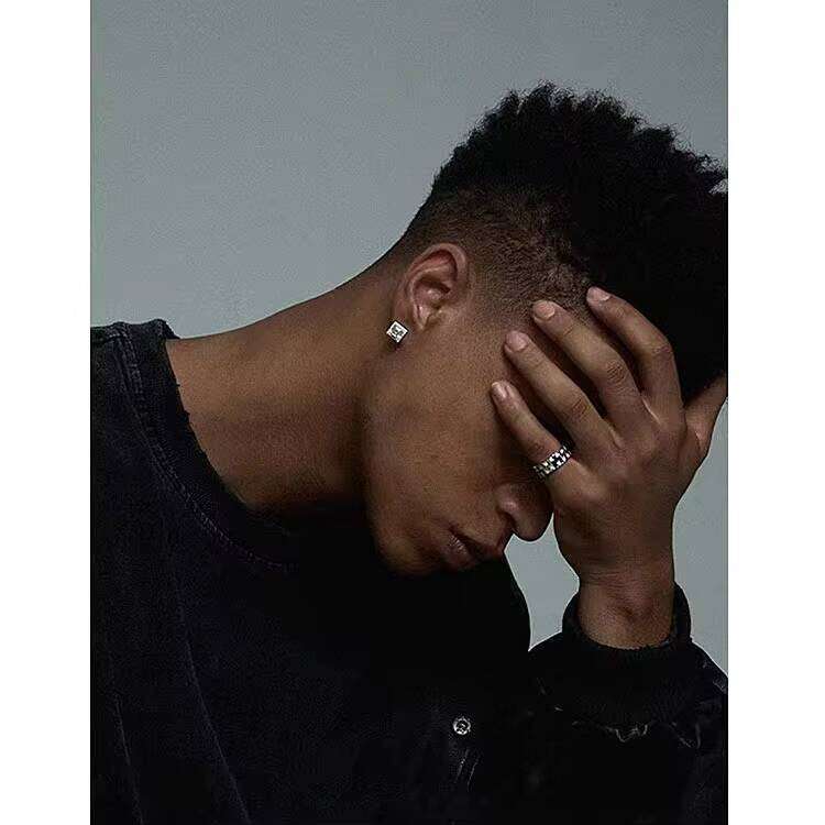 Street Style Iced Out Asscher Cut VVS Moissanite Dia Sier Hip Hop Charm Earring