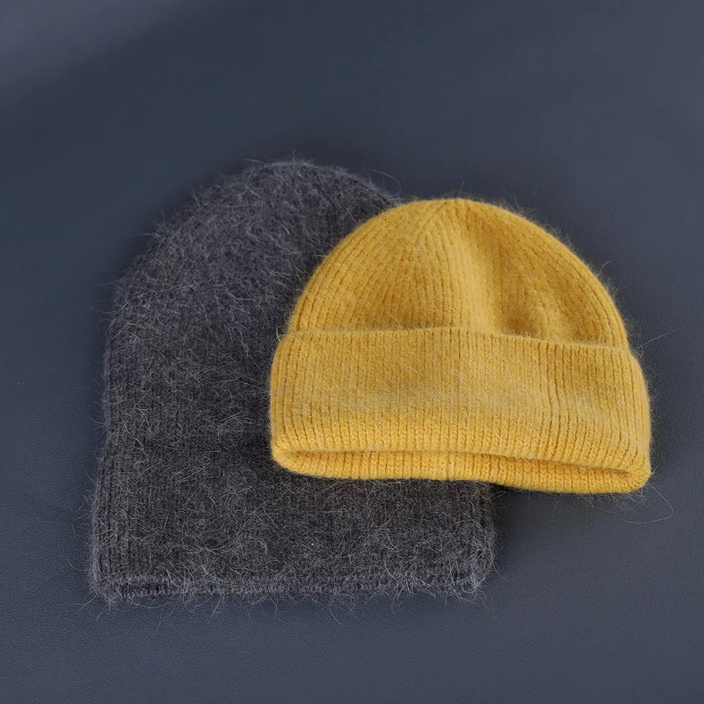 Selling Winter Hat Rabbit Fur Winter Hats For Women Fashion Warm Beanie Hats Women Solid Adult Head Cover Cap 250724