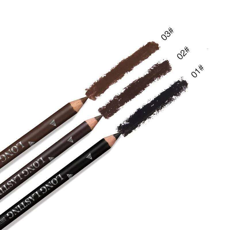 2pcs MENOW 3 colors Long Lasting Waterproof Eyebrow Pencils Double Use Wooden Pole Eyeliner Permanent Makeup Tattoo Accessories X2507