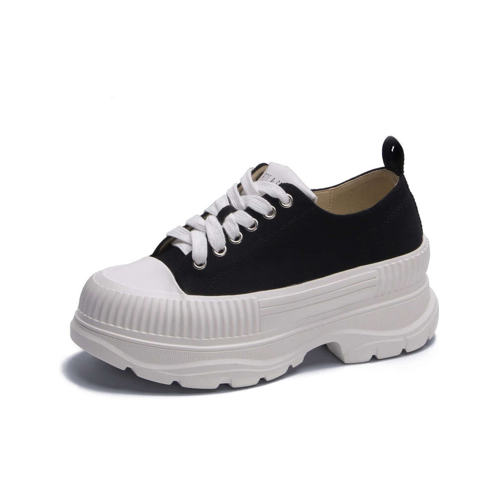 Platform Women, Height Increasing, Versatile Casual Sneakers, Campus Style, French Canvas Lace-up Shoes for Women
