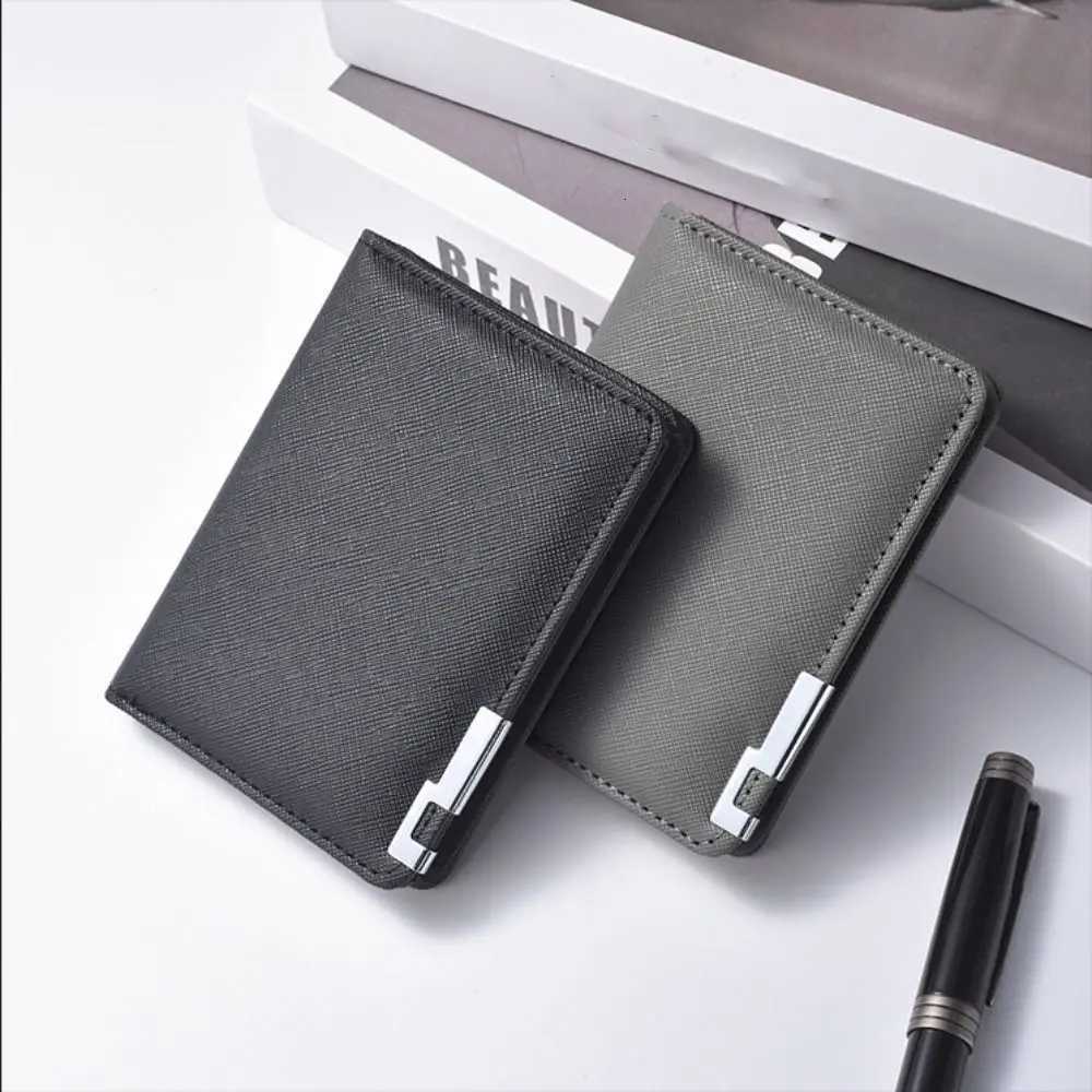 New PU Leather Mens Wallet Orange Black Grey White Two-Fold Multiple Pockets Ultra Thin Coin Purse Men Women Z250725
