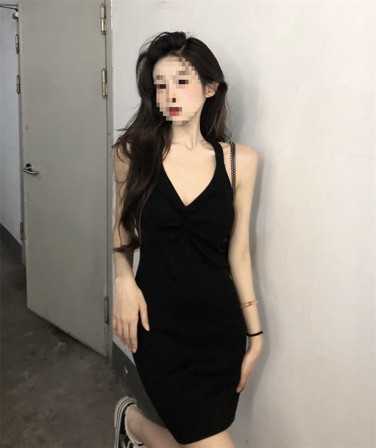 DR260 Summer Pure Desire Halter Neck Suspender Dress Women's Tight Backless