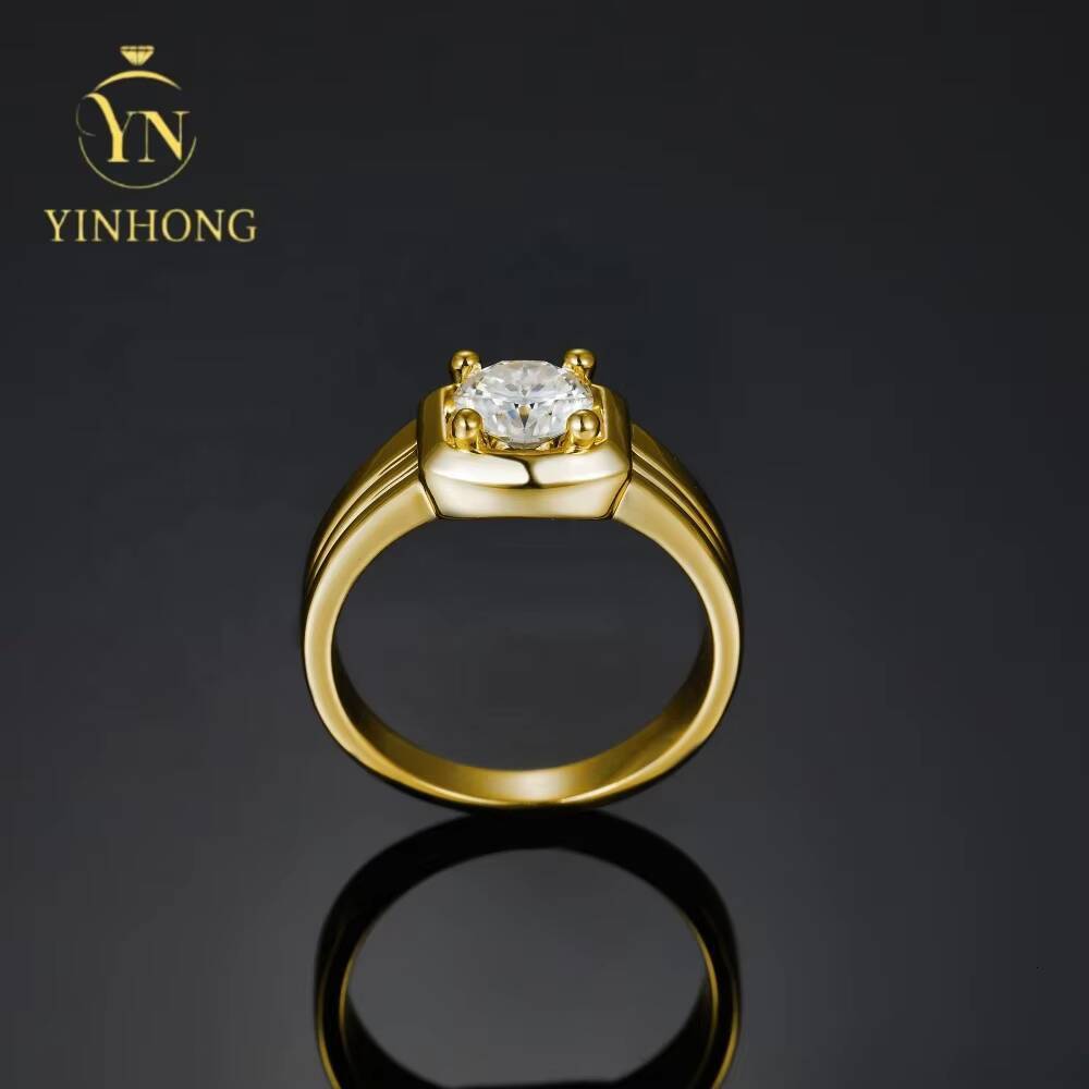 Simple Mens Moissanite S925 Sterling Silver Wholesale price Eternity Mens Rings