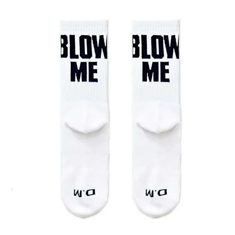 1 Pair Fashion White Color Letter Socks Gay Top Vers Sexy Men Sports Long Tube Streetwear Socks Comfortable Socks X250725