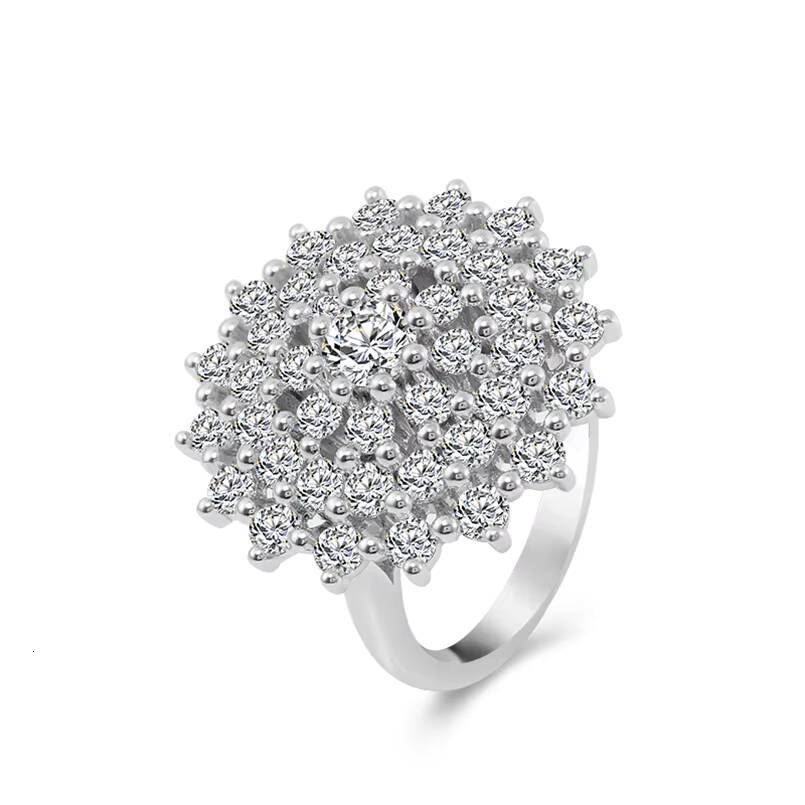 Luxurious S925 Silver Moissanite Ring Daily Wear Matching Dresses Irregular Lines Design with Gift Idea